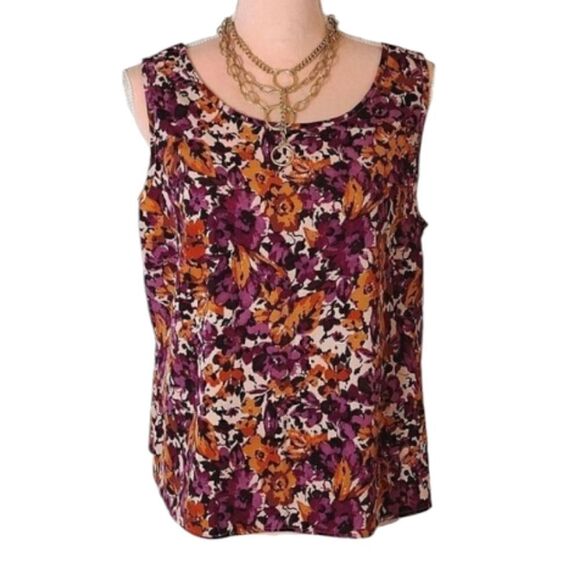 VTG 2 Piece Fall Printed Cottagecore Sleeveless Blouse and Jacket Set Large P - Picture 8 of 15
